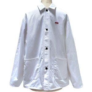 SS15 Supreme Snap Front Shop Jacket - White - LARGE